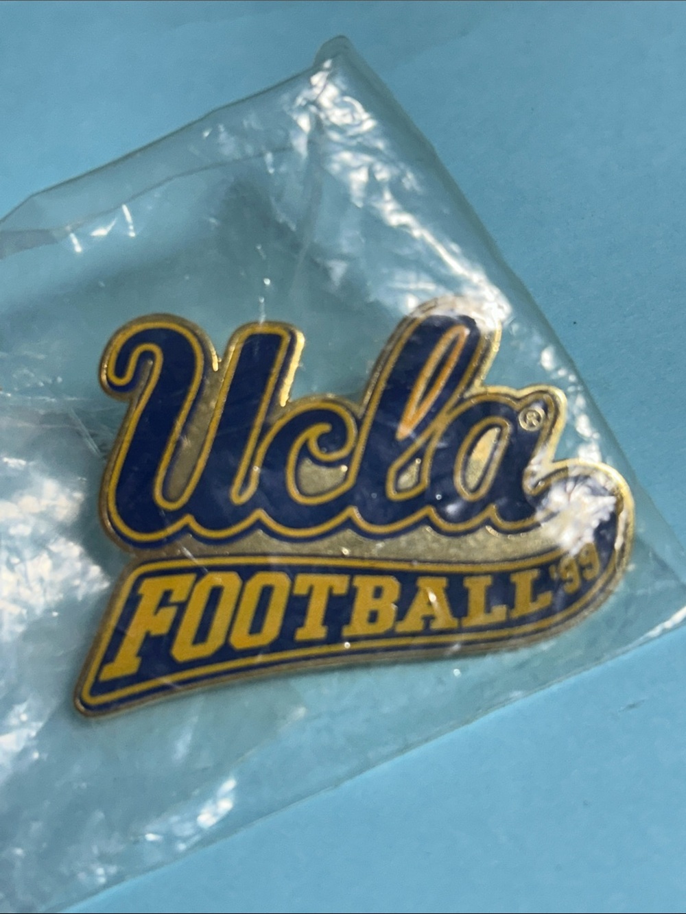 UCLA Football 2005 issued Script Logo pin ,New old stock
